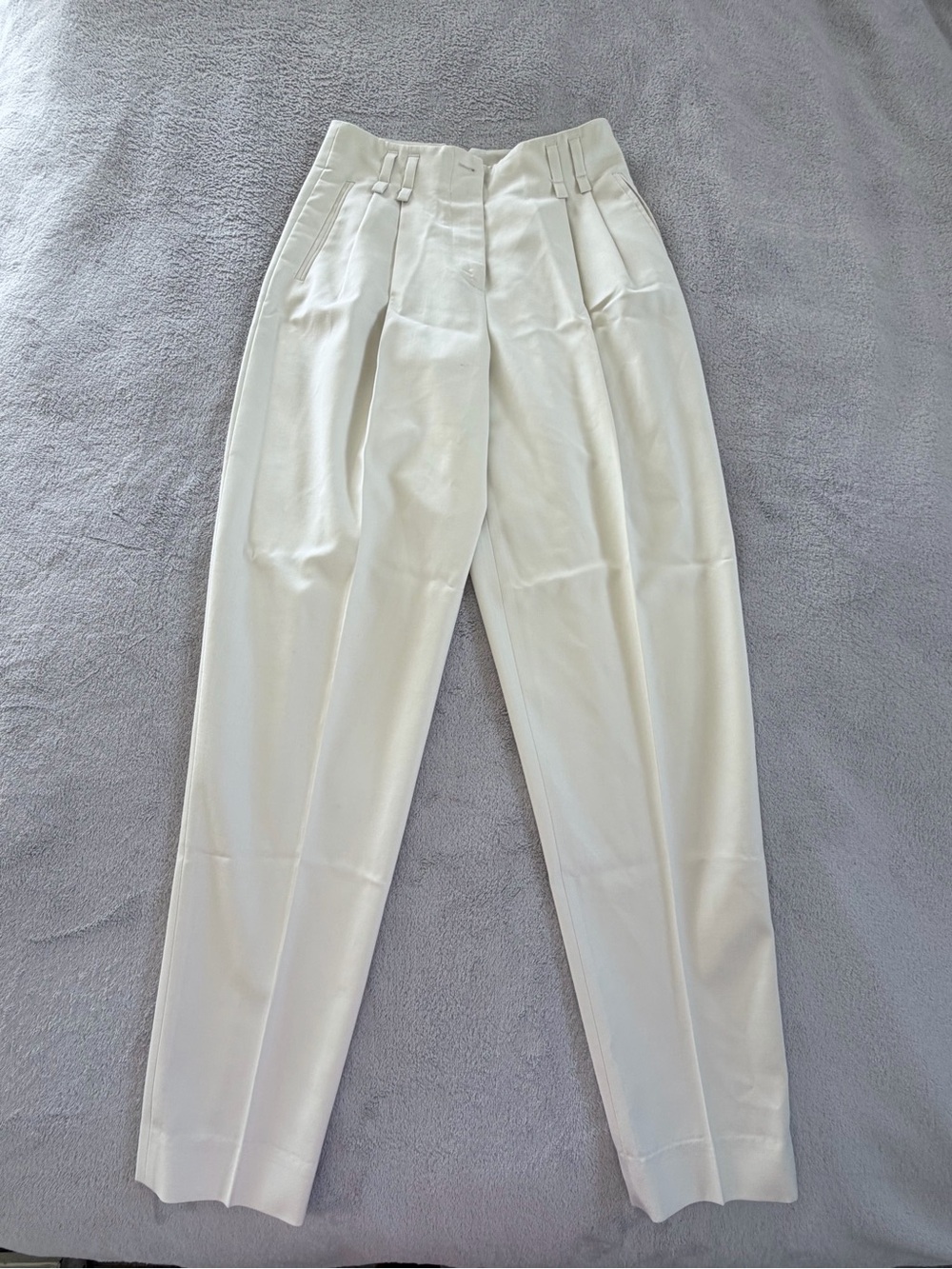 Stella McCartney Women Cream High Waisted Button Designer Dress Pants Size 40 S